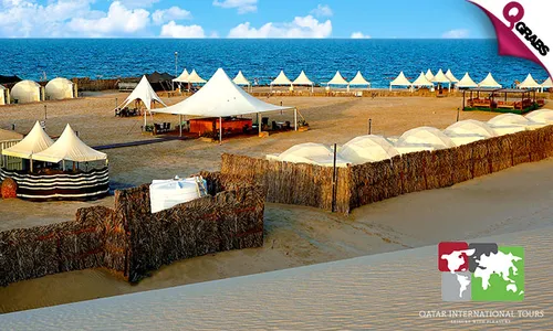 Overnight Desert Camping Experience: Dinner & Breakfast Buffet, Beach Access, Dome Tent & More for TWO!